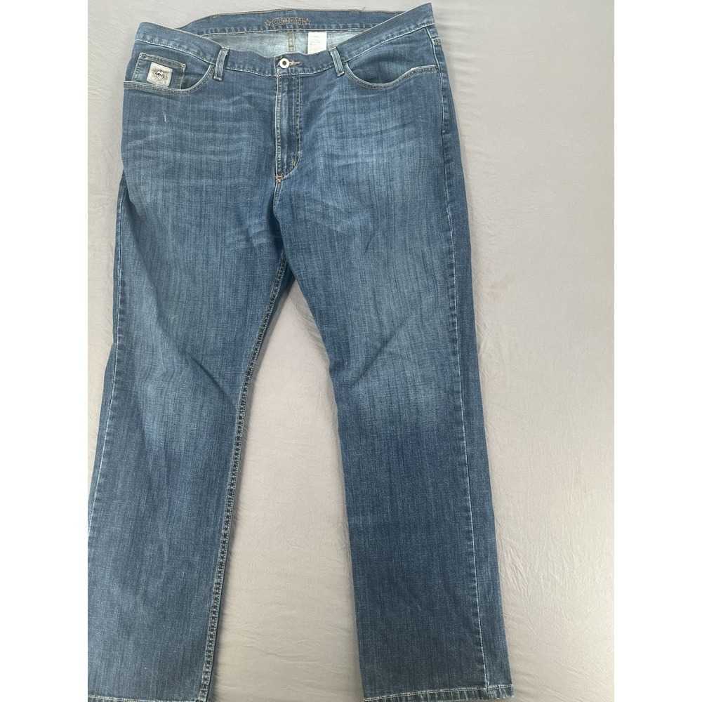 Cinch Jeans Men's 42X32 Cowboy Bootcut Medium Stone Wash Silver Label Blue Denim